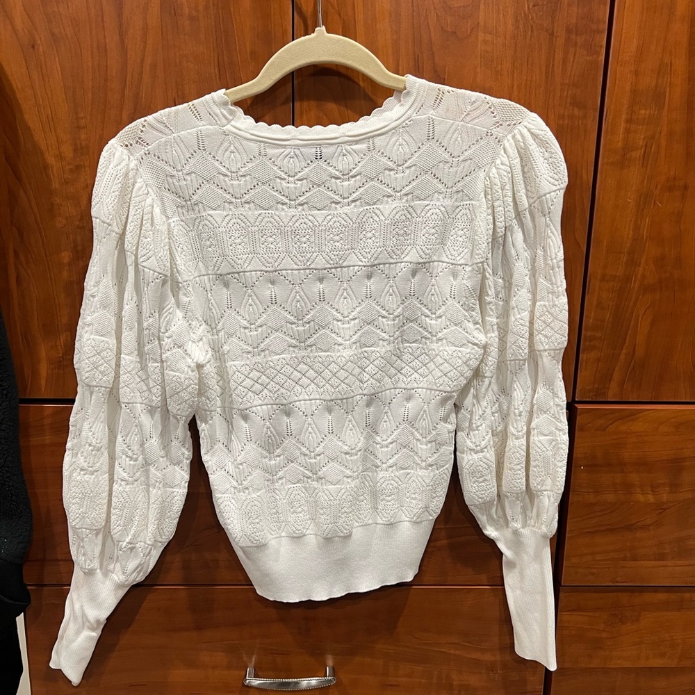 Zara stretch knit puff sleeve top